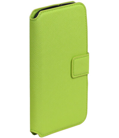 Groen Motorola Moto E3 TPU wallet case booktype hoesje HM Book