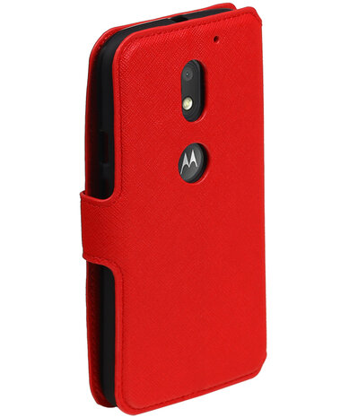 Rood Motorola Moto E3 TPU wallet case booktype hoesje HM Book