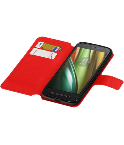 Rood Motorola Moto E3 TPU wallet case booktype hoesje HM Book