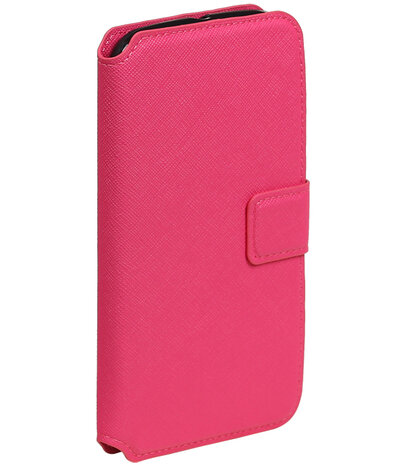 Roze Motorola Moto E3 TPU wallet case booktype hoesje HM Book