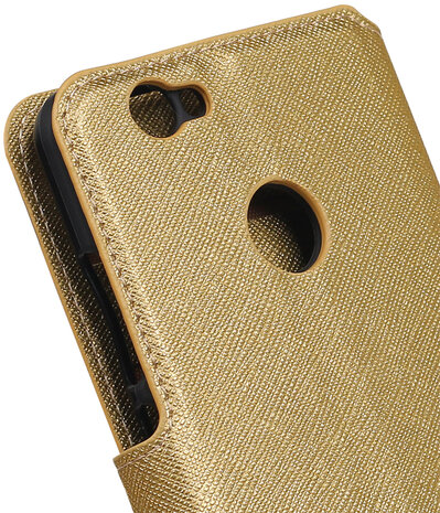 Goud Huawei Nova TPU wallet case booktype hoesje HM Book