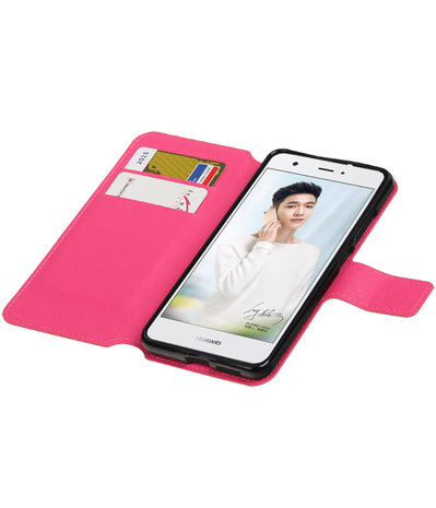 Roze Huawei Nova TPU wallet case booktype hoesje HM Book