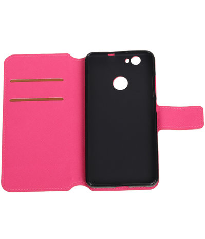 Roze Huawei Nova TPU wallet case booktype hoesje HM Book