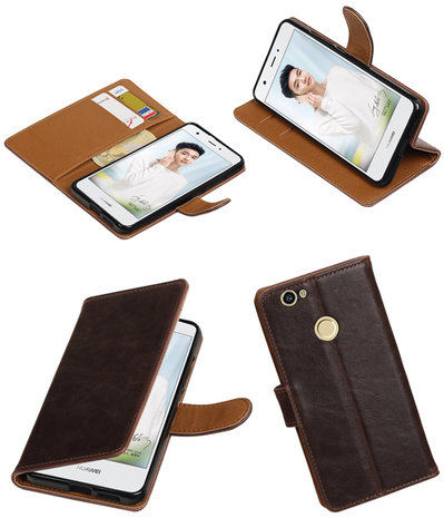 Mocca Pull-Up PU booktype wallet cover hoesje voor Huawei Nova