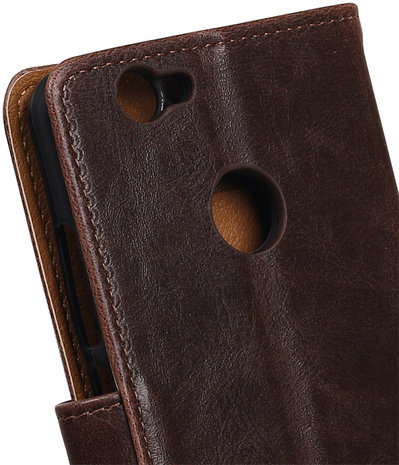 Mocca Pull-Up PU booktype wallet cover hoesje voor Huawei Nova