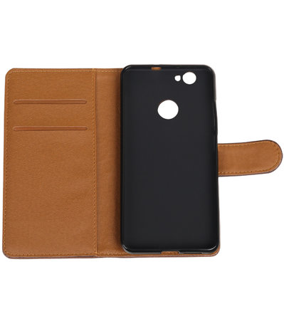 Mocca Pull-Up PU booktype wallet cover hoesje voor Huawei Nova