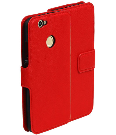 Rood Huawei Nova Plus TPU wallet case booktype hoesje HM Book