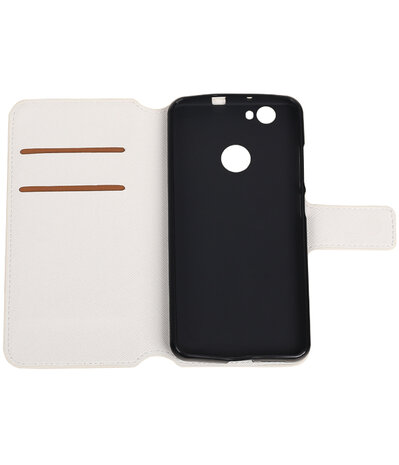 Wit Huawei Nova Plus TPU wallet case booktype hoesje HM Book