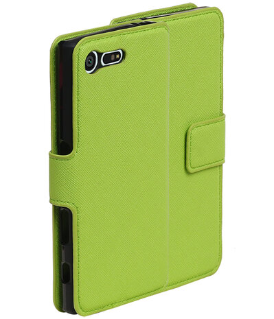 Groen Sony Xperia X Compact TPU wallet case booktype hoesje HM Book