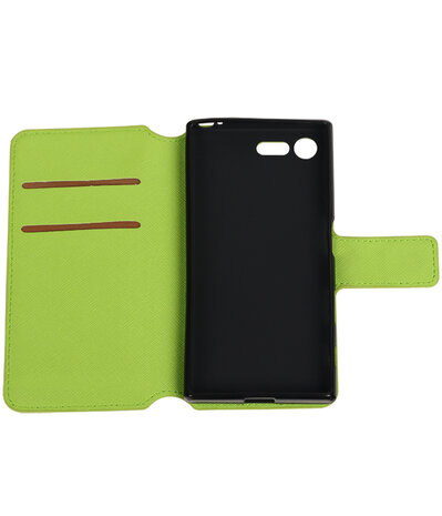 Groen Sony Xperia X Compact TPU wallet case booktype hoesje HM Book