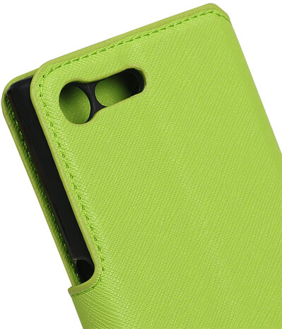 Groen Sony Xperia X Compact TPU wallet case booktype hoesje HM Book