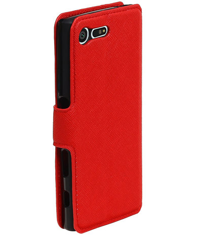 Rood Sony Xperia X Compact TPU wallet case booktype hoesje HM Book