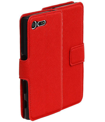 Rood Sony Xperia X Compact TPU wallet case booktype hoesje HM Book