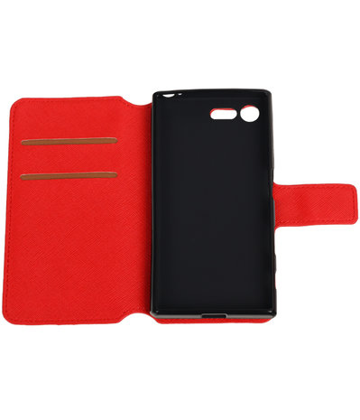 Rood Sony Xperia X Compact TPU wallet case booktype hoesje HM Book