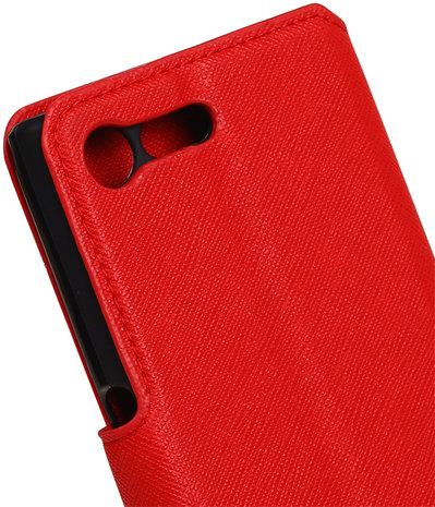 Rood Sony Xperia X Compact TPU wallet case booktype hoesje HM Book