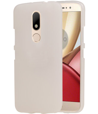  Motorola Moto M TPU back case hoesje transparant Wit