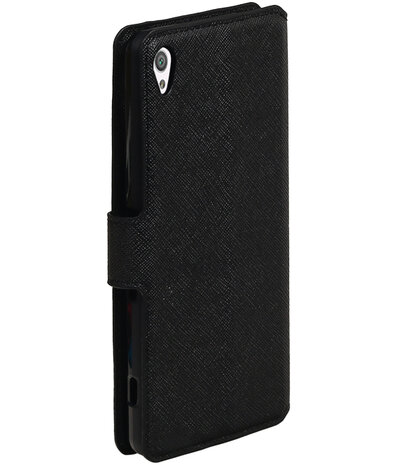 Zwart Sony Xperia XA TPU wallet case booktype hoesje HM Book