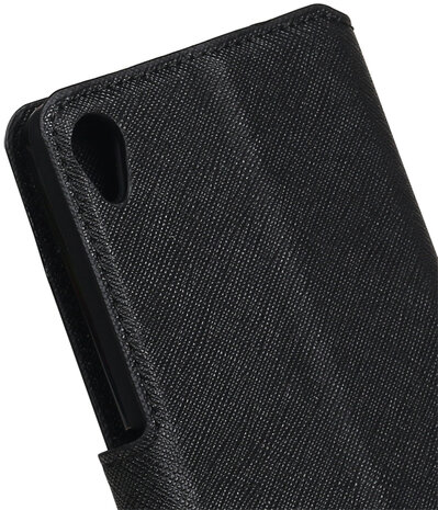 Zwart Sony Xperia XA TPU wallet case booktype hoesje HM Book