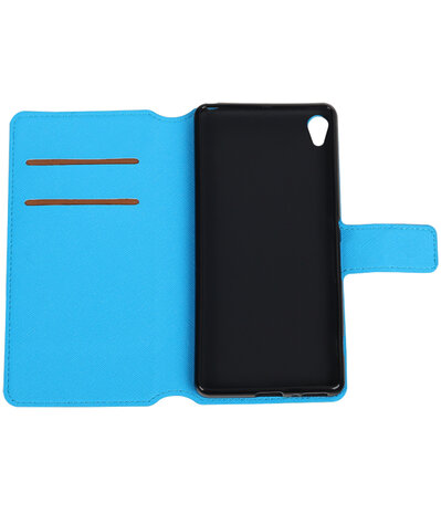 Blauw Sony Xperia XA TPU wallet case booktype hoesje HM Book