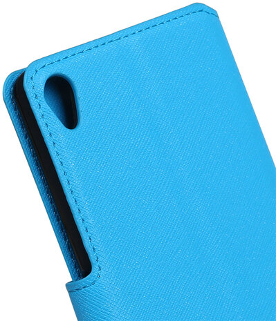 Blauw Sony Xperia XA TPU wallet case booktype hoesje HM Book