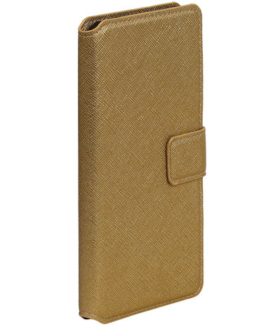 Goud Sony Xperia XA TPU wallet case booktype hoesje HM Book