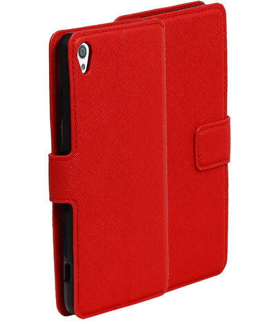 Rood Sony Xperia XA TPU wallet case booktype hoesje HM Book