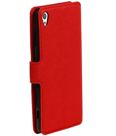 Rood Sony Xperia XA TPU wallet case booktype hoesje HM Book