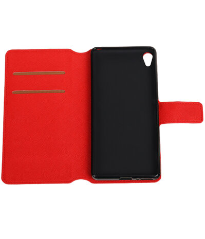 Rood Sony Xperia XA TPU wallet case booktype hoesje HM Book