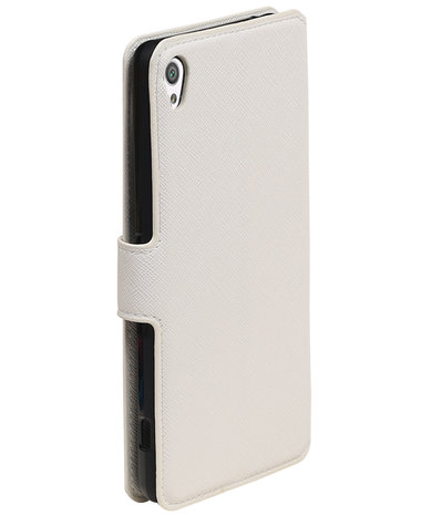 Wit Sony Xperia XA TPU wallet case booktype hoesje HM Book