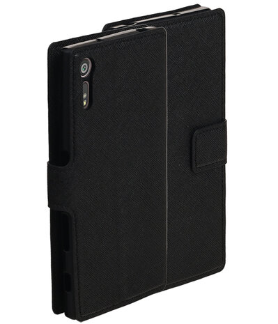 Zwart Sony Xperia XZ TPU wallet case booktype hoesje HM Book