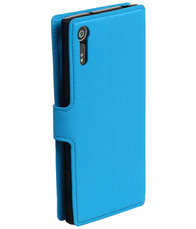 Blauw Sony Xperia XZ TPU wallet case booktype hoesje HM Book