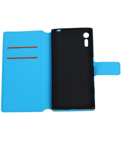 Blauw Sony Xperia XZ TPU wallet case booktype hoesje HM Book