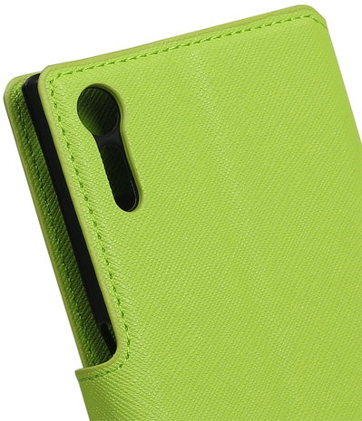 Groen Sony Xperia XZ TPU wallet case booktype hoesje HM Book