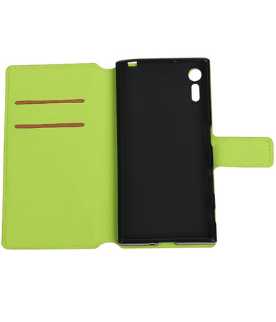 Groen Sony Xperia XZ TPU wallet case booktype hoesje HM Book