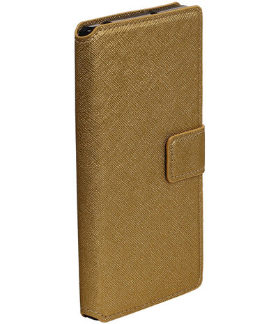 Goud Sony Xperia XZ TPU wallet case booktype hoesje HM Book