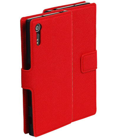 Rood Sony Xperia XZ TPU wallet case booktype hoesje HM Book