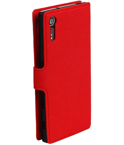 Rood Sony Xperia XZ TPU wallet case booktype hoesje HM Book