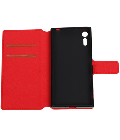 Rood Sony Xperia XZ TPU wallet case booktype hoesje HM Book