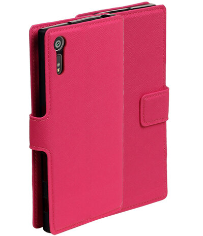 Roze Sony Xperia XZ TPU wallet case booktype hoesje HM Book