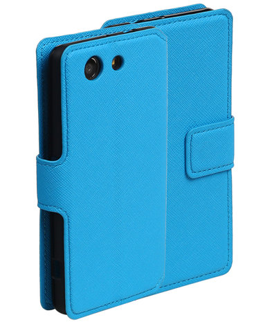 Blauw Sony Xperia Z3 Compact TPU wallet case booktype hoesje HM Book