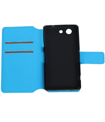 Blauw Sony Xperia Z3 Compact TPU wallet case booktype hoesje HM Book