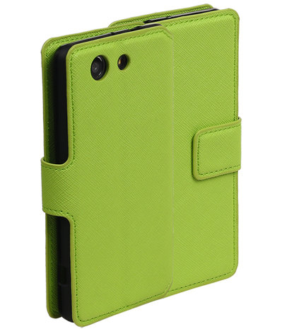 Groen Sony Xperia Z3 Compact TPU wallet case booktype hoesje HM Book