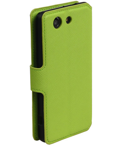 Groen Sony Xperia Z3 Compact TPU wallet case booktype hoesje HM Book