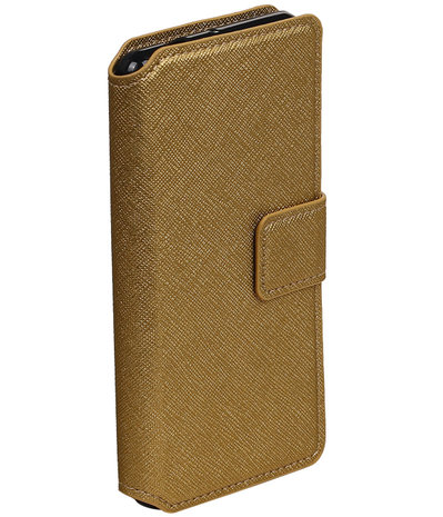 Goud Sony Xperia Z3 Compact TPU wallet case booktype hoesje HM Book