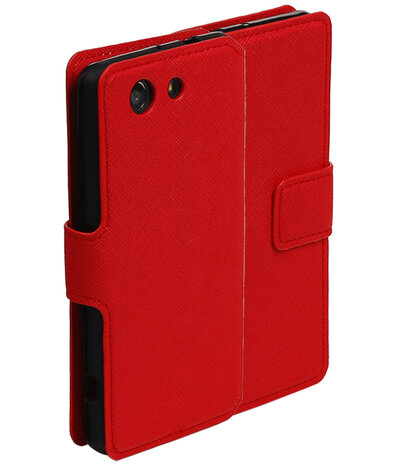 Rood Sony Xperia Z3 Compact TPU wallet case booktype hoesje HM Book