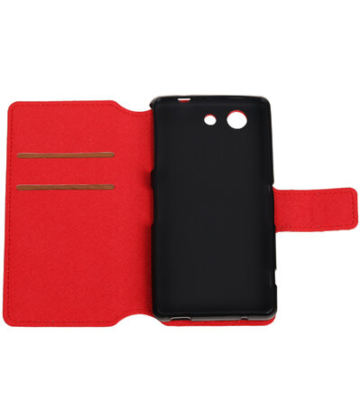 Rood Sony Xperia Z3 Compact TPU wallet case booktype hoesje HM Book