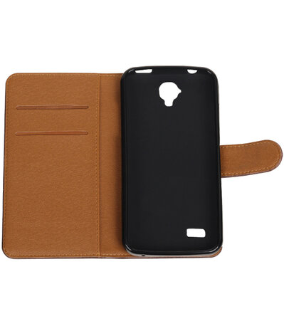 Mocca Pull-Up PU booktype wallet hoesje voor Huawei Y560 / Y5