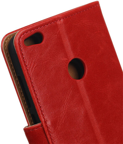 Rood Pull-Up PU booktype wallet cover hoesje voor Huawei P8 Lite 2017 / P9 Lite 2017