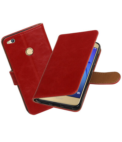 Rood Pull-Up PU booktype wallet cover hoesje voor Huawei P8 Lite 2017 / P9 Lite 2017