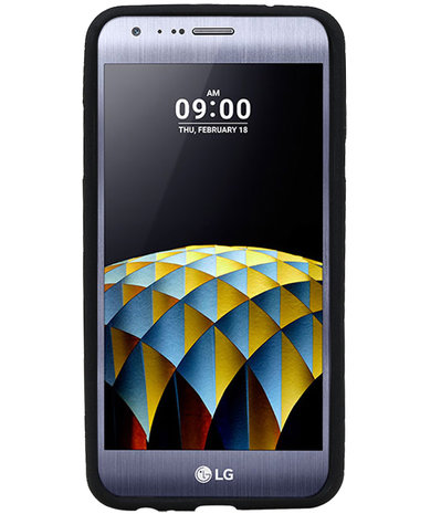 Zwart Zand TPU back case cover hoesje voor LG X Cam K580